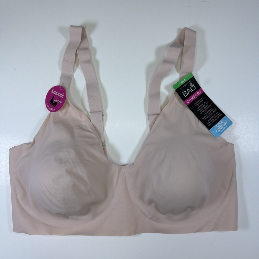 Bali Womens Comfort Revolution EasyLite Underwire Bra Large Pink NWT DF3498